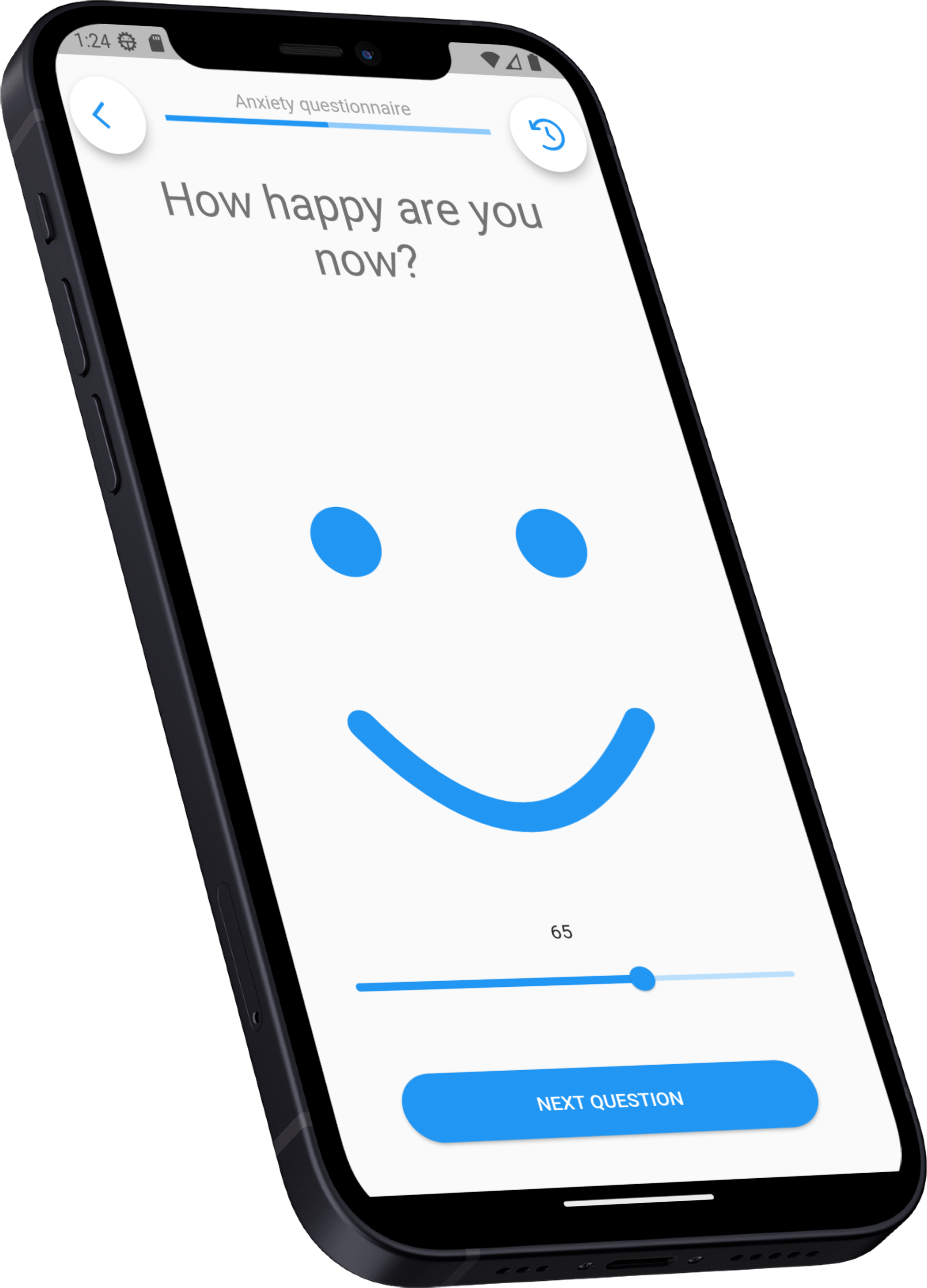 Mobile screen showing a kitchen with a virtual tour badge